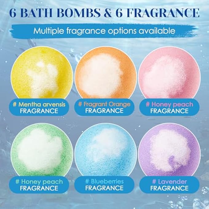 HOUSN Flower Fragrance Bath Bombs for Women Bath Bombs for Women 6 Pieces Gift Set 100 g Each for Moisture and Relaxation Perfect Bath Bomb Gift Idea - Image 2